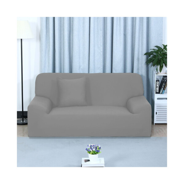 Funda Protector Sillón Sofá 2 Cuerpos Ajustable Elastizada Variante Color Gris Claro 2