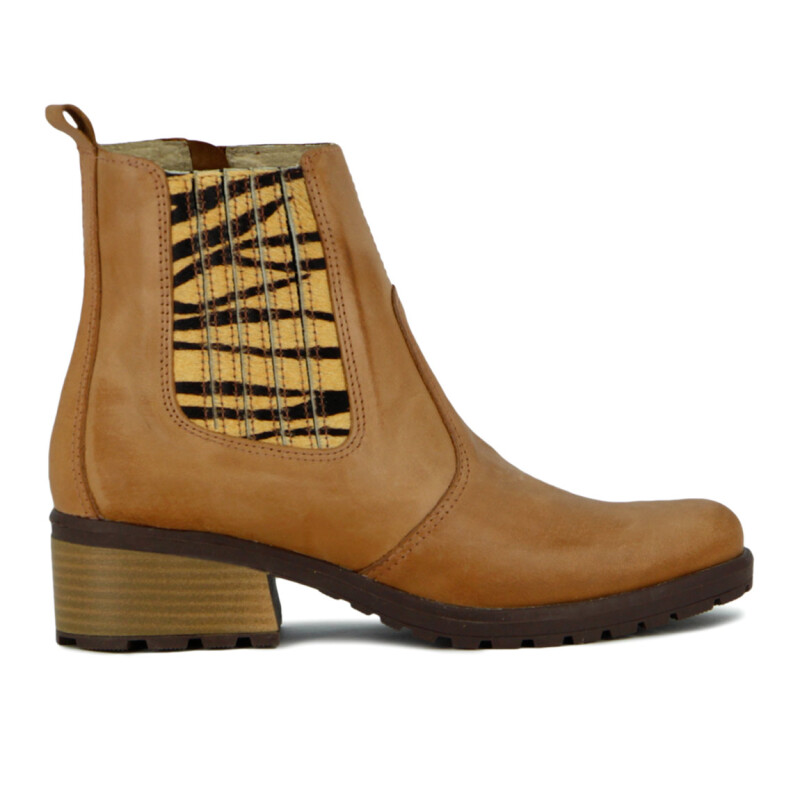 Macri Bota Caña Baja Suela Tr Taco Foliado Maiz-animal Print