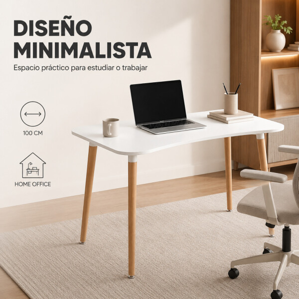Escritorio Combohome Milan Mesa 100 Cm Laqueada Home Office Color Blanco