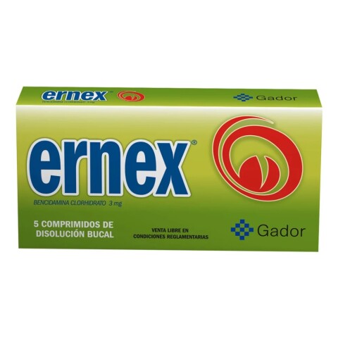 Antiséptico Bucofaríngeo Ernex por 5 Comprimidos Antiséptico Bucofaríngeo Ernex por 5 Comprimidos