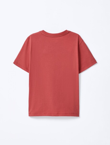 CAMISETA BÁSICA UNISSEX INFANTIL MANGA CORTA ROJO