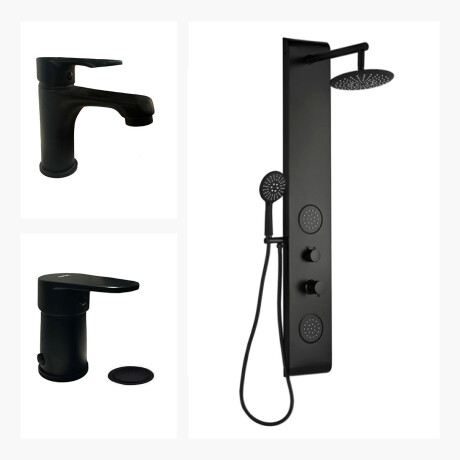 JUEGO DE GRIFERIA LAVATORIO BAJO PANEL DE DUCHA Y BIDET CON TRANSFERENCIA 000