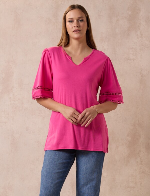 Remera Algodon FUCSIA