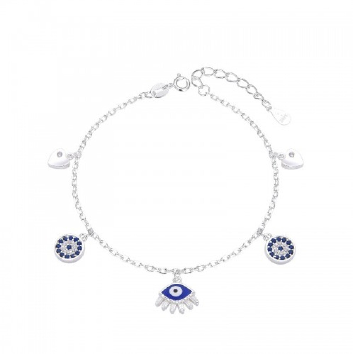 Pulsera de plata 925 con circonia, Línea Nazar. 