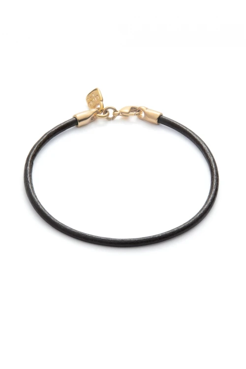 PULSERA DE CUERO CIERRE BAÑADO EN ORO DE 18K Pulsera