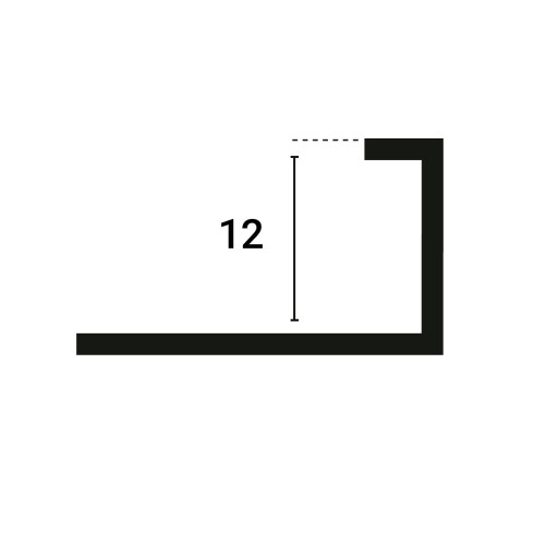 Perfil De Aluminio En L 12Mm 2.60 Mts Ebano Alumacer 000