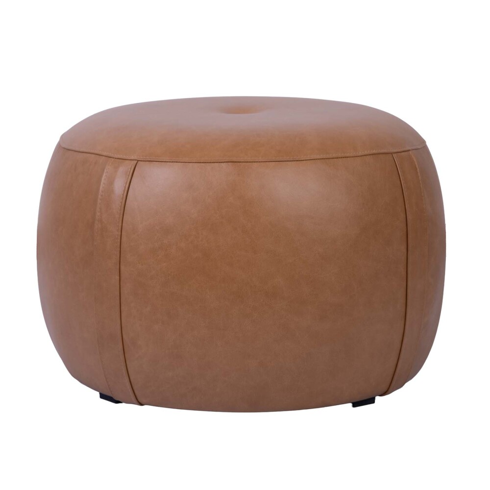 PUFF CUERO MARRON OLTEN CAMEL