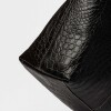 Shopper The Braided En Cuero Grabado Croco Negro