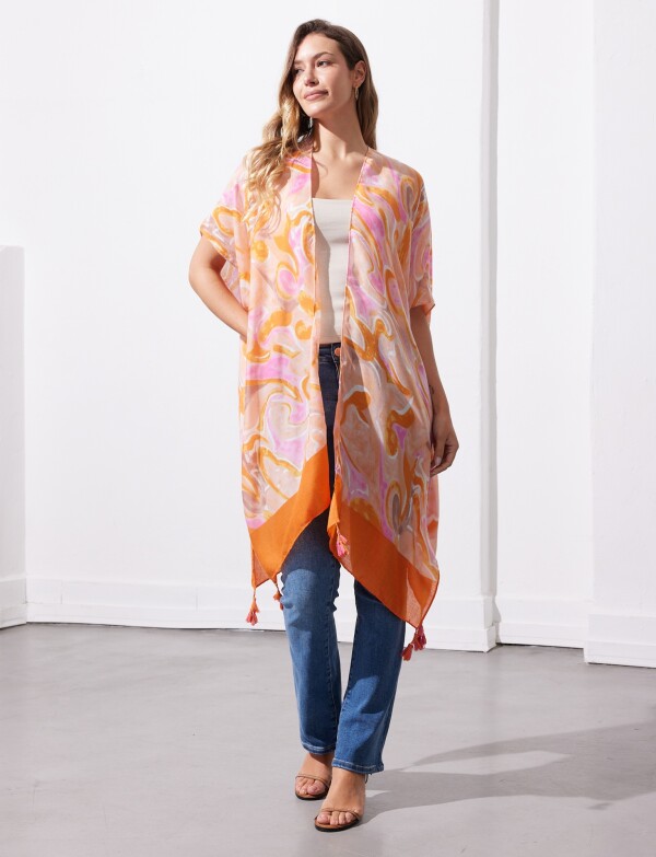 Kimono Printed ANARANJADO/MULTI