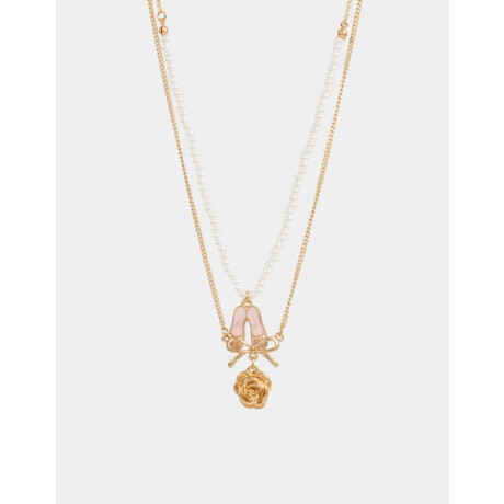 Collares Cortos Con perlas Dorado