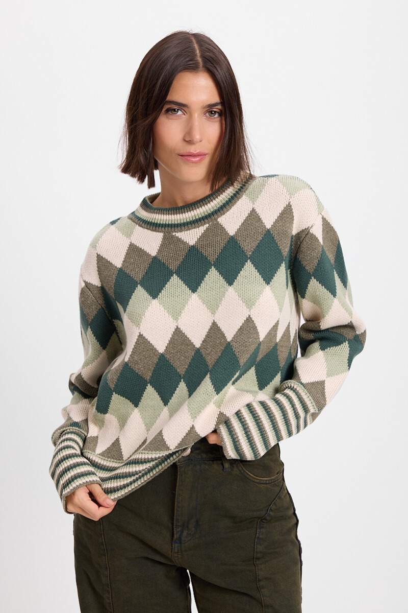 Sweater Escocesa Verde