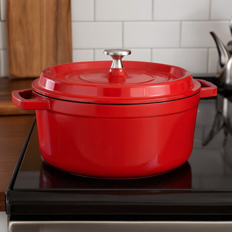 Cacerola Aluminio Fundido con tapa Naranja D.28 Cm Cacerola Aluminio Fundido con tapa Naranja D.28 Cm