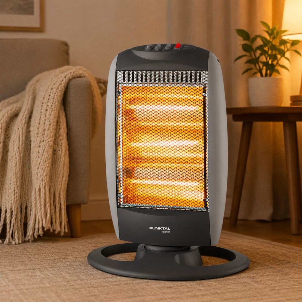 Estufa Halogena Vertical 3 Paneles 1200w Punktal 