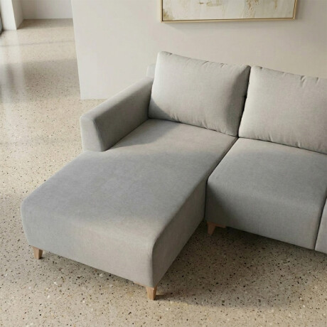 Rinconera Gino - Tela Microfibra - Chaise izquierdo TC1009 (Plata)