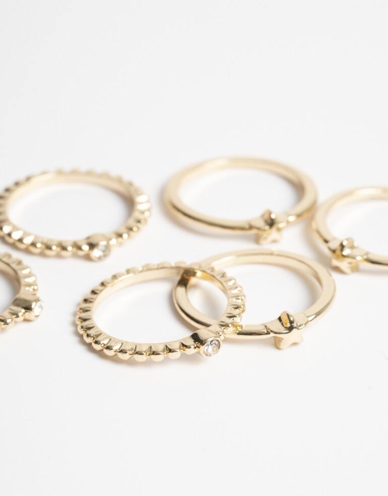 Sets Anillos Strass Set De Anillos - Dorado