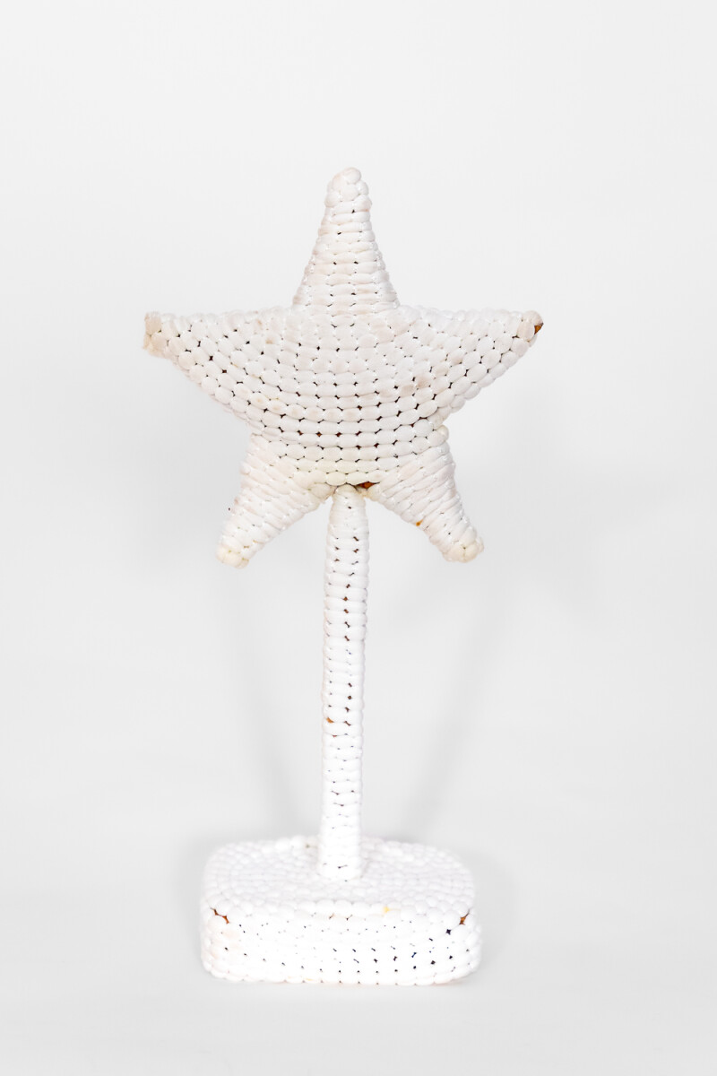 Deco Navidad Estrella Hilo Con Base - Color Unico 