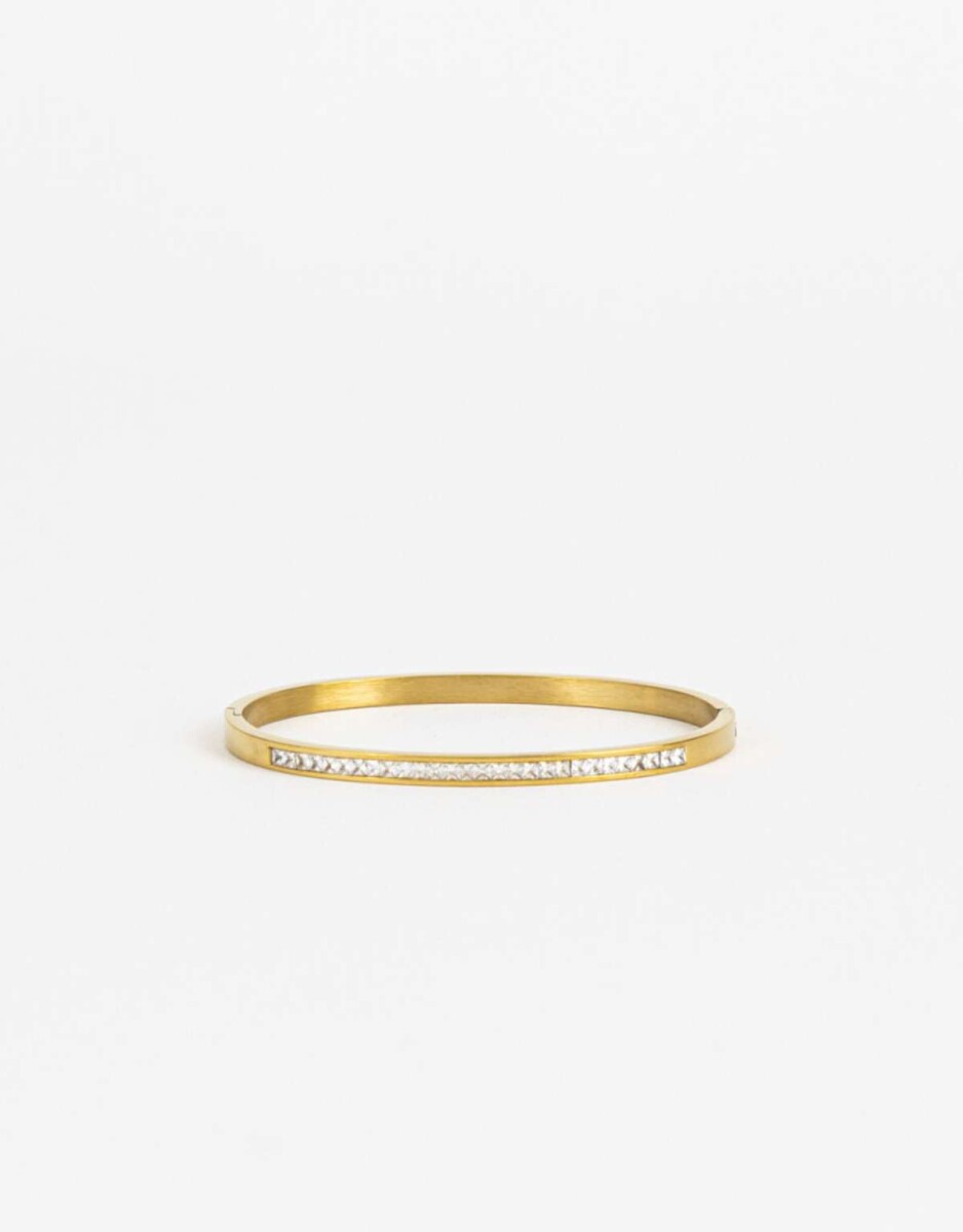 Pulsera De Acero Con Cubic - Dorado 