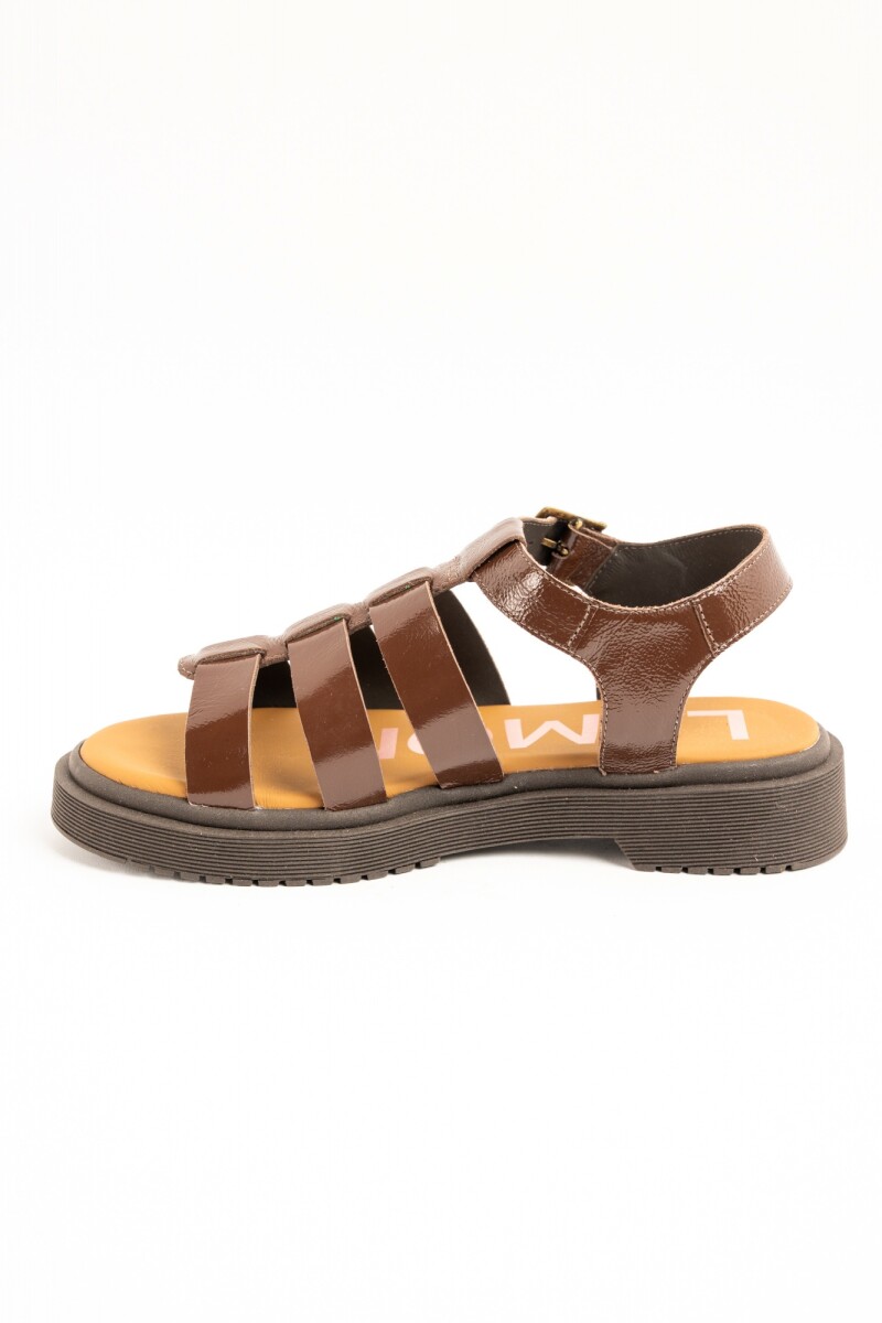 Sandalias Cangrejeras De Cuero Chocolate