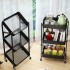 Carro Organizador 3 Estantes Con Ruedas Multiuso Plegable Color Variante Negro