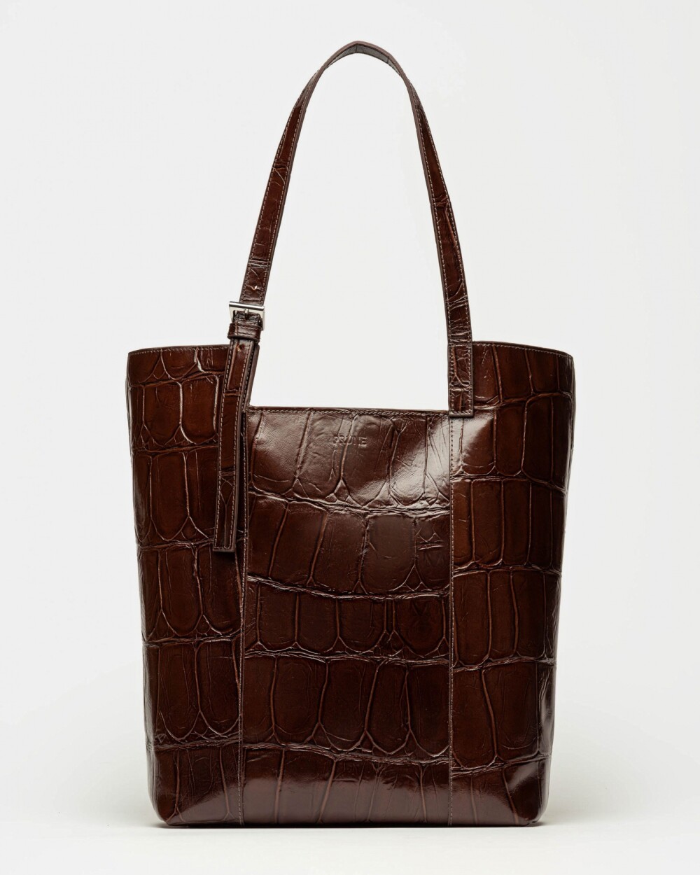 Shopper The Icon en cuero grabado big croco Chocolate