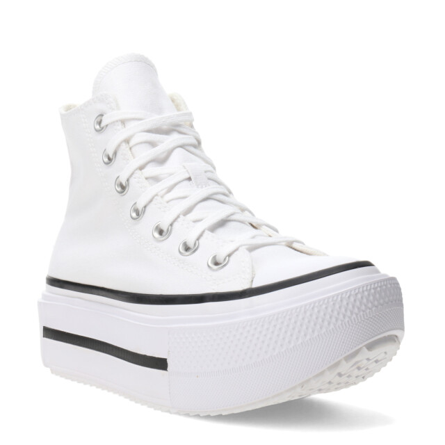 Championes Unisex Converse Ctas Lift Double Stack HI Blanco - Negro
