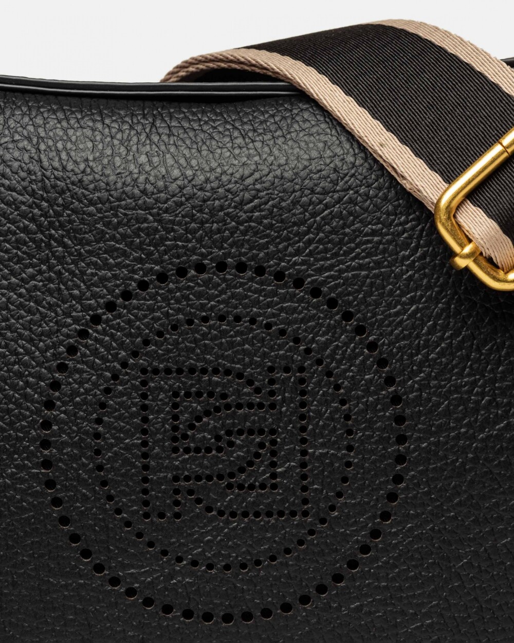 Bandolera Key en efecto cuero graneado Negro