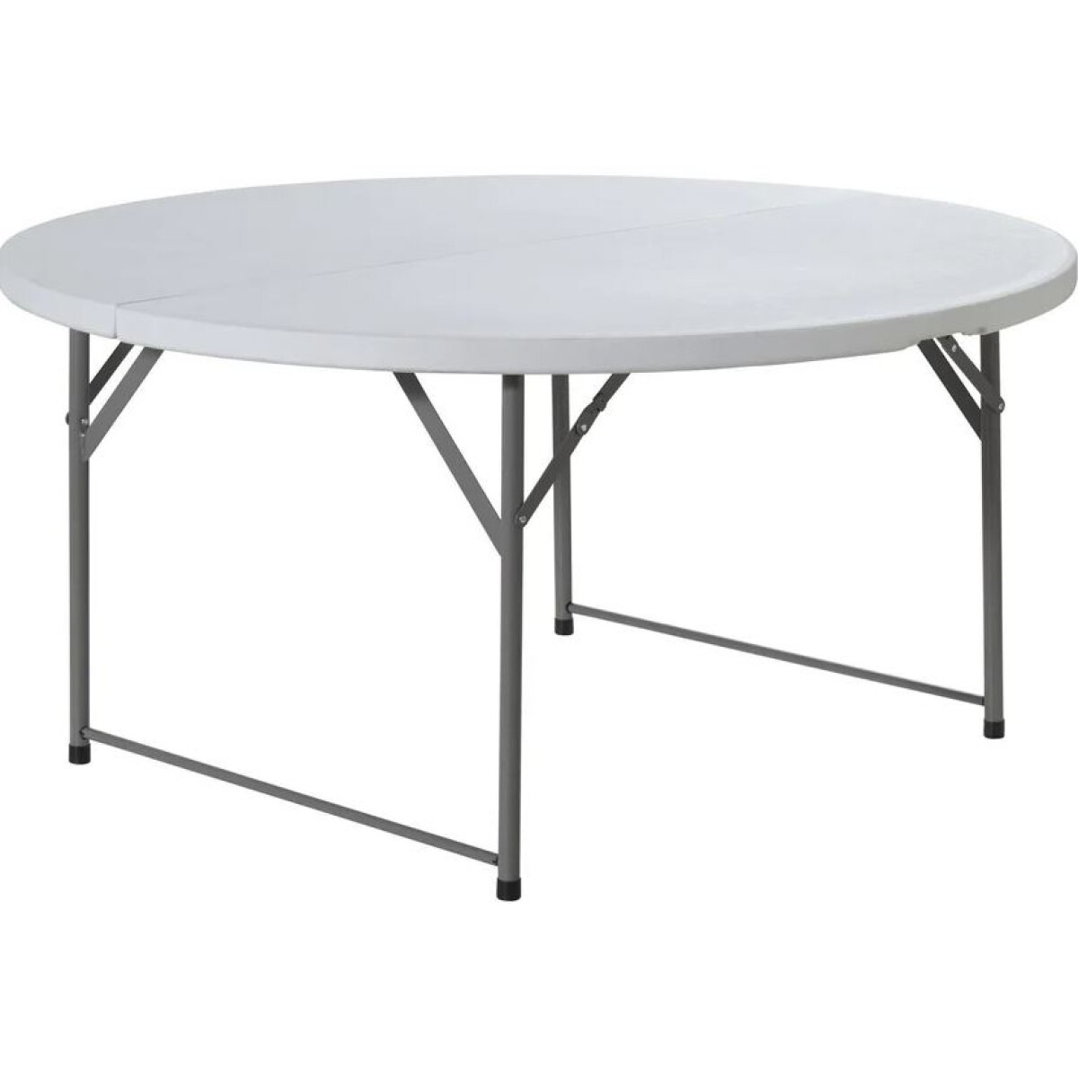Mesa de exterior plegable blanca tipo maleta 