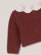 Chaqueta Con Cuello A Contraste Rojo Oscuro