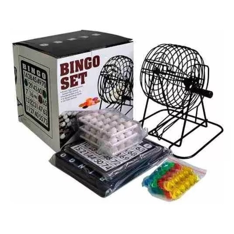 Bingo Con Bolillero De Metal Set Completo Bingo Con Bolillero De Metal Set Completo