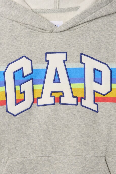 Buzo Canguro Logo Gap Niño Light Heather Grey