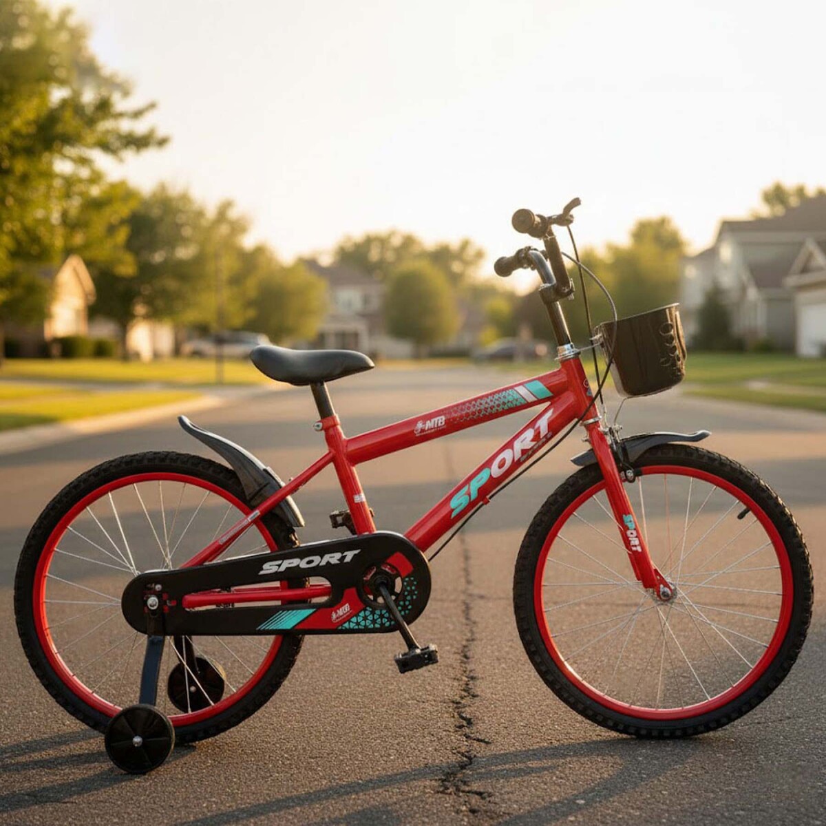 Bicicleta Infantil Sport Rod 20 Canasto Parrilla Guardabarro - Rojo 1 