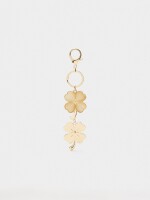 Llavero Charm De Flores dorado