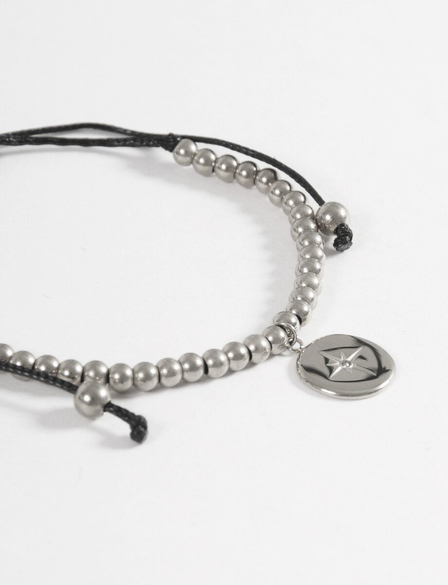 Pulsera acero ajustable dije - plateado 