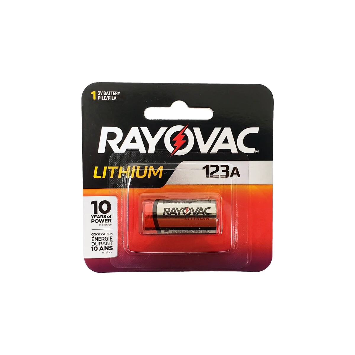 Pila batería de litio CR123A Rayovac USA 