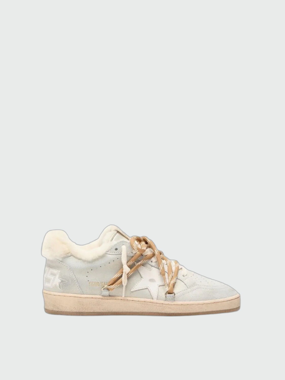 GOLDEN GOOSE - ZAPATILLA BALLSTAR EN GAMUZA CON BRILLO Y FORRO EN CORDERITO Alta Automática