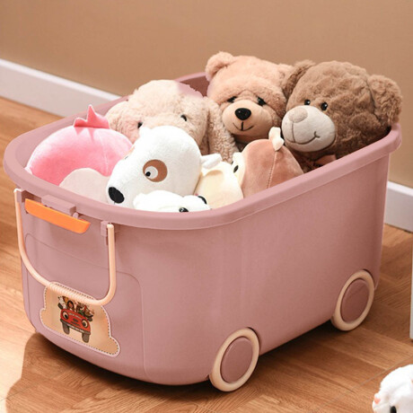Set X2 Organizadores Con Ruedas Para Juguetes Niños Rosa
