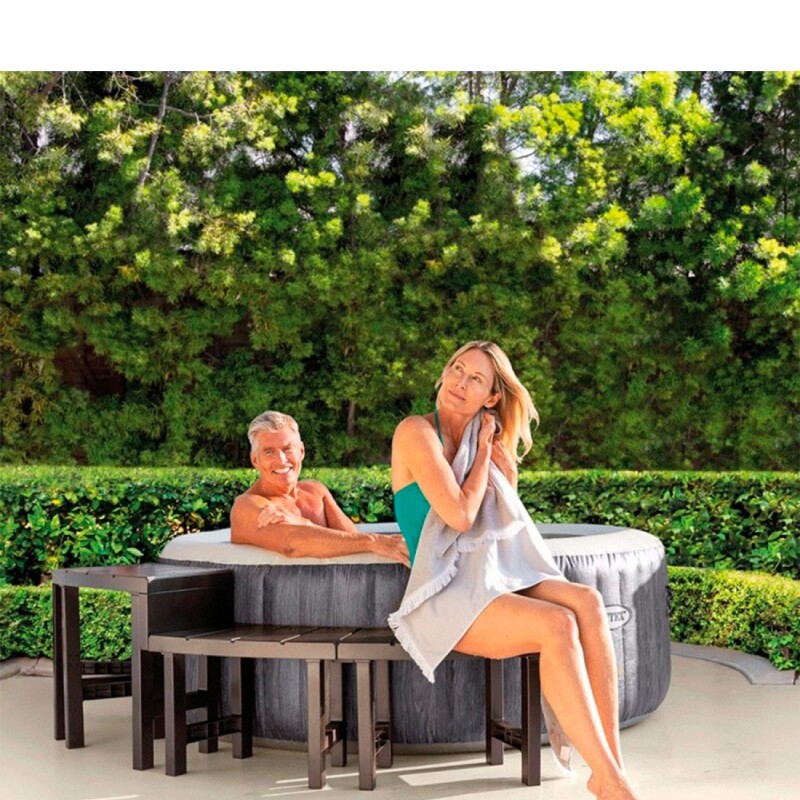 INTEX JUEGO DE 2 BANCOS + 2 MESAS AUXILIARES PARA PURE SPA Intex Juego De 2 Bancos + 2 Mesas Auxiliares Para Pure Spa