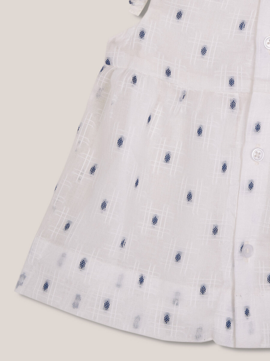 Conjunto De Vestido Dobby Blanco