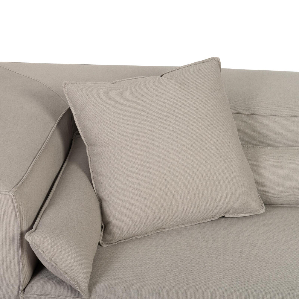 SOFÁ KAI 1 CUERPO TELA GRIS MODULAR CHAISE CON BRAZO IZQUIERDO