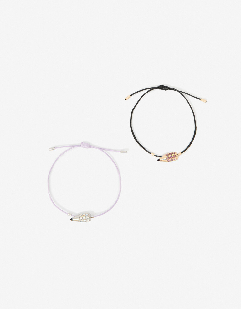 Pulseras Flexibles Sets Back to school Set De Pulseras Flexibles Dijes Lapices - Dorado