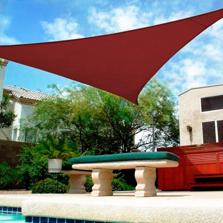 Lona Toldo Vela Triangular Filtro Uv 3,6m Sombra Bordó