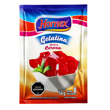 Gelatina HORNEX 50grs rinde 8 porciones Cereza