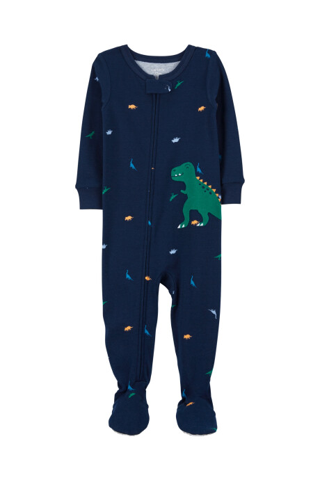 Pijama una pieza de algodón con pie diseño dinosaurios Sin color