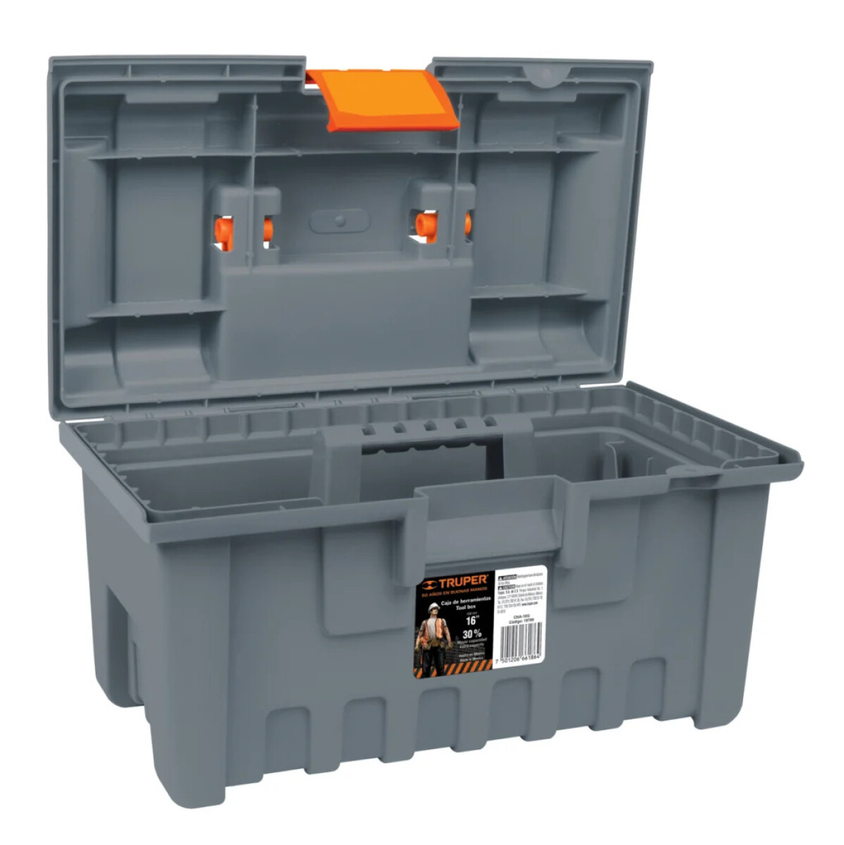 CAJA HERRAMIENTAS (48X27X25) POLIPROPILENO GRIS TRUPER CHA-19N - N/a 