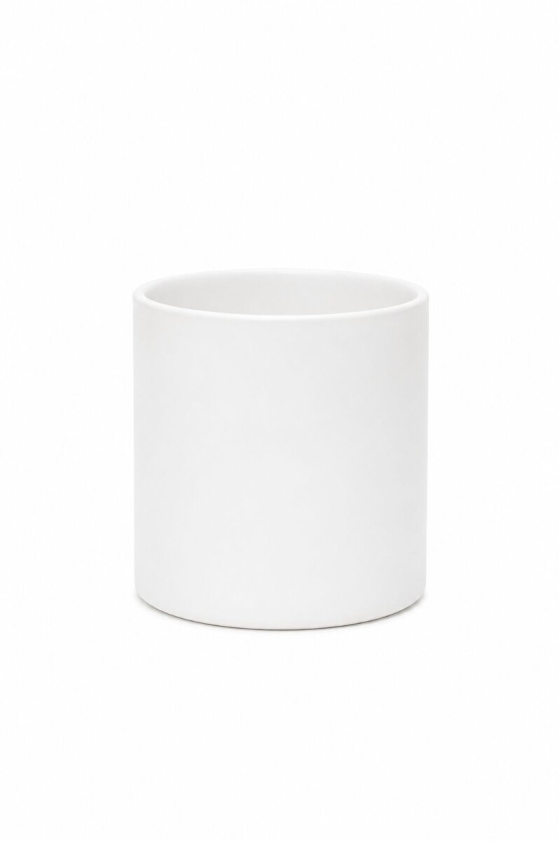 PORTA MACETA CERÁMICA MINIMALISTA - BLANCA 