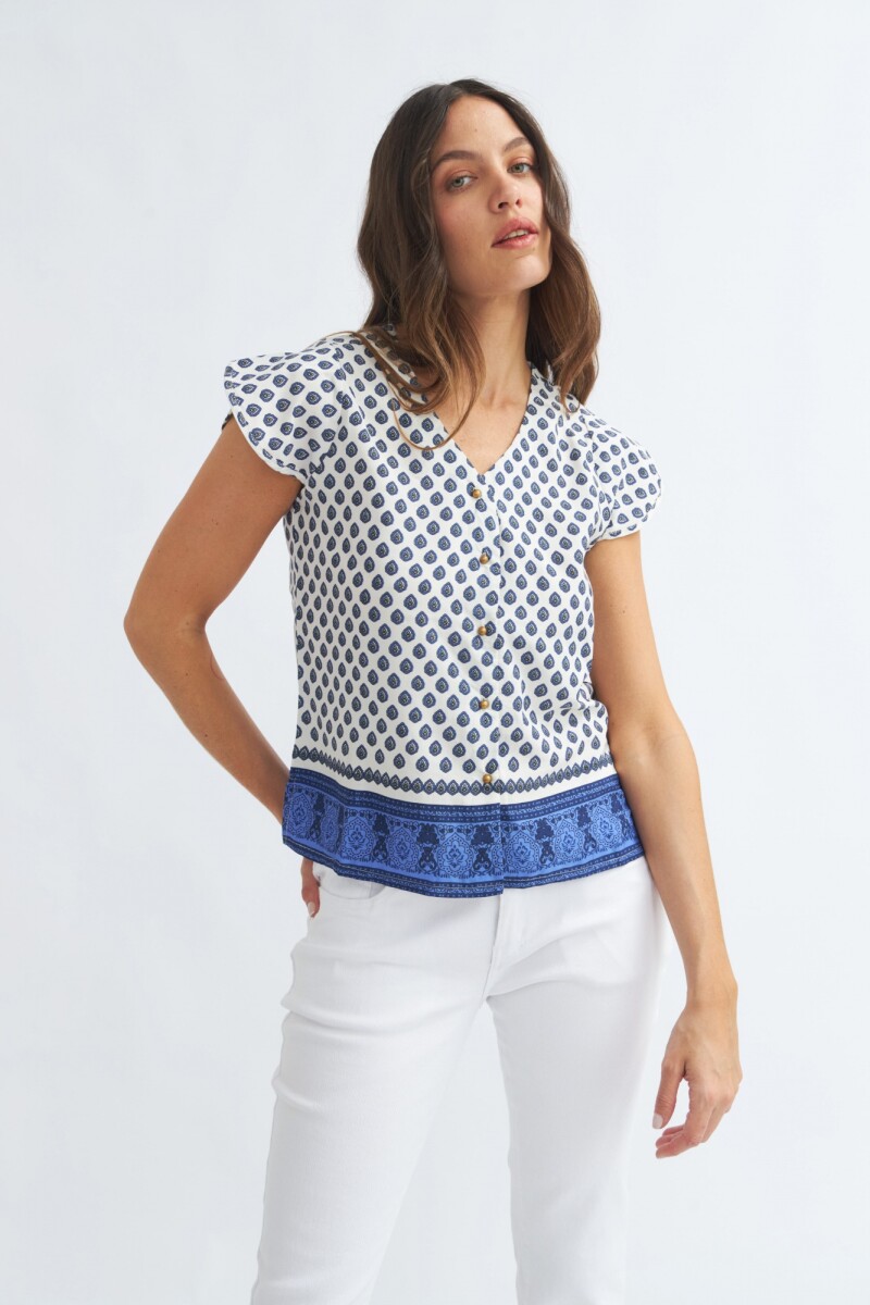 Blusa estampada BLANCO