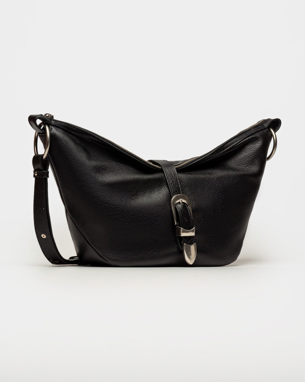 Bolso Bambu en cuero liso satinado Negro