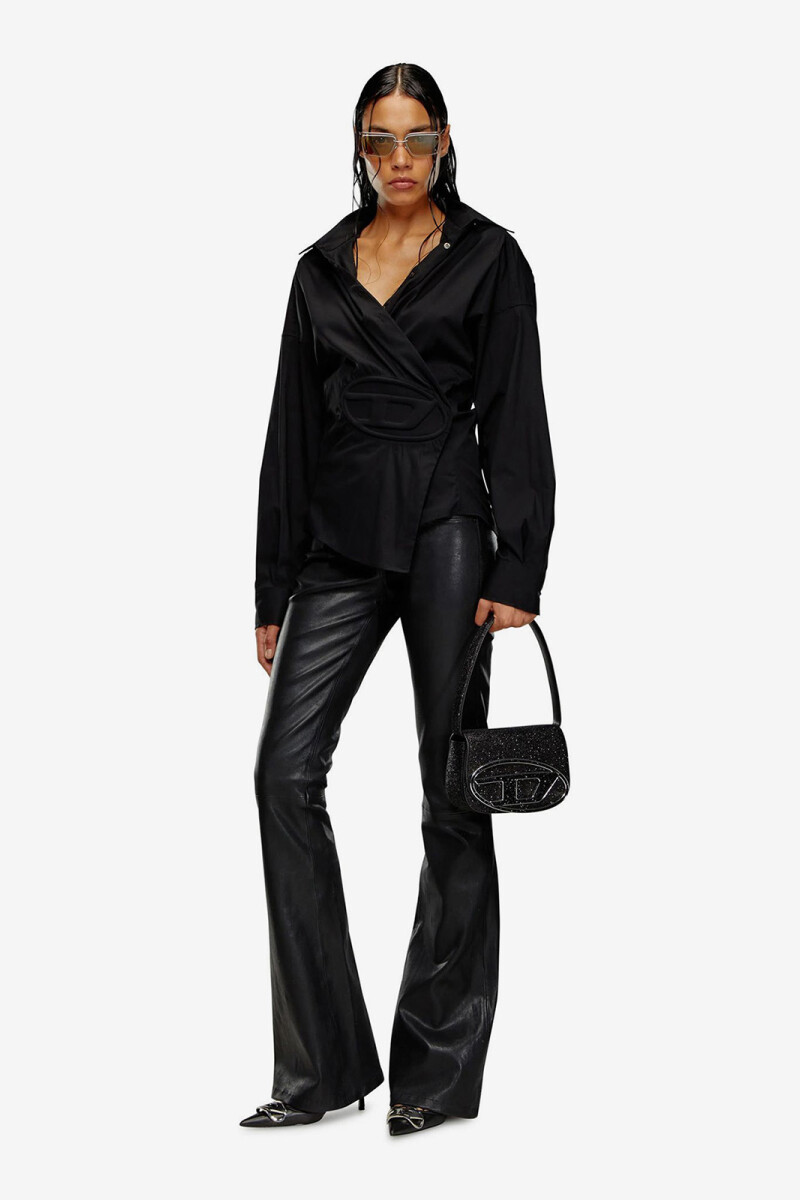 BOLSO 1DR TEJIDO BRILLANTE Negro
