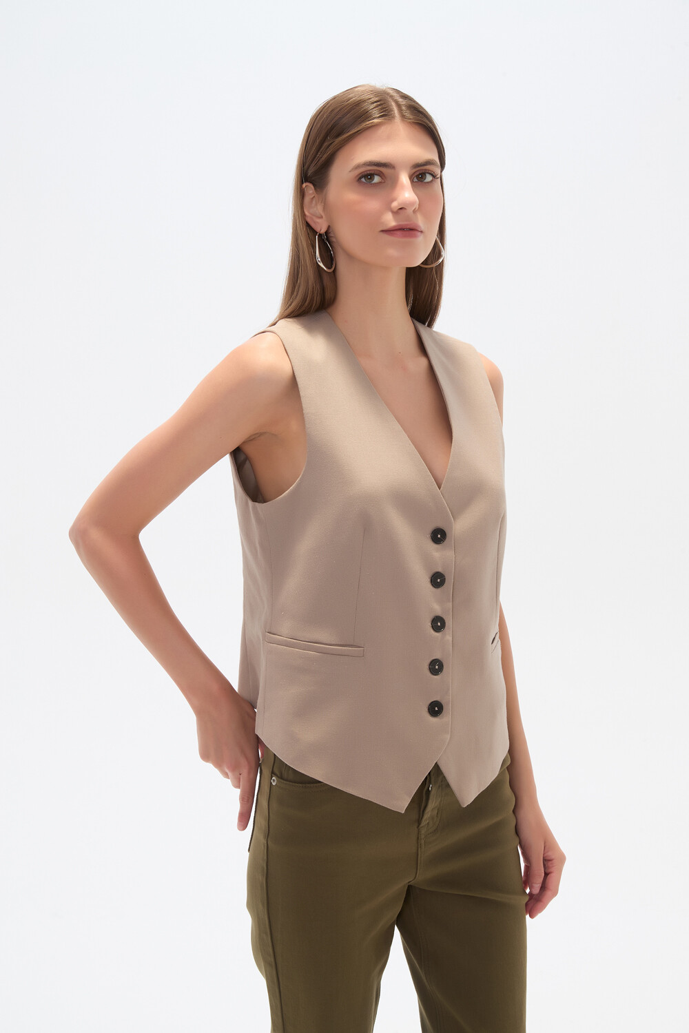 Chaleco Elira Taupe Claro