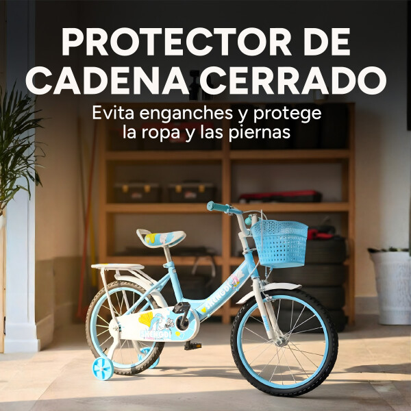 Bicicleta infantil Shengdi Rodado 18 Canasto Parrilla Hadas Color Celeste